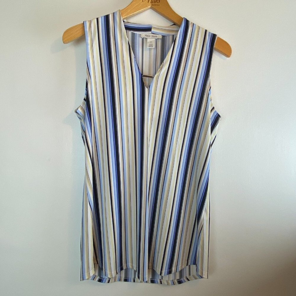 WHITE HOUSE BLACK MARKET Summer Striped Tank Top Camisole Size Medium